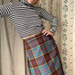 The Eileen 1970s Tartan Wool Skirt