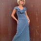 The Brigitte 1970s Polka Dot Maxi Dress