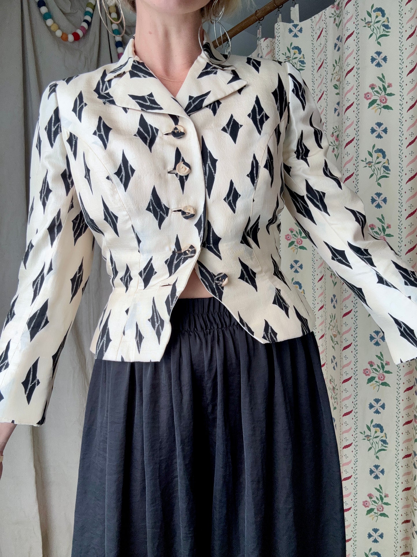The Bullocks 1950s Cropped Silk Blazer