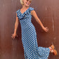 The Brigitte 1970s Polka Dot Maxi Dress