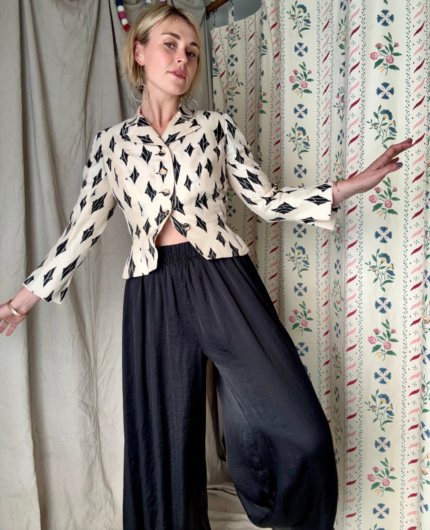 The Bullocks 1950s Cropped Silk Blazer