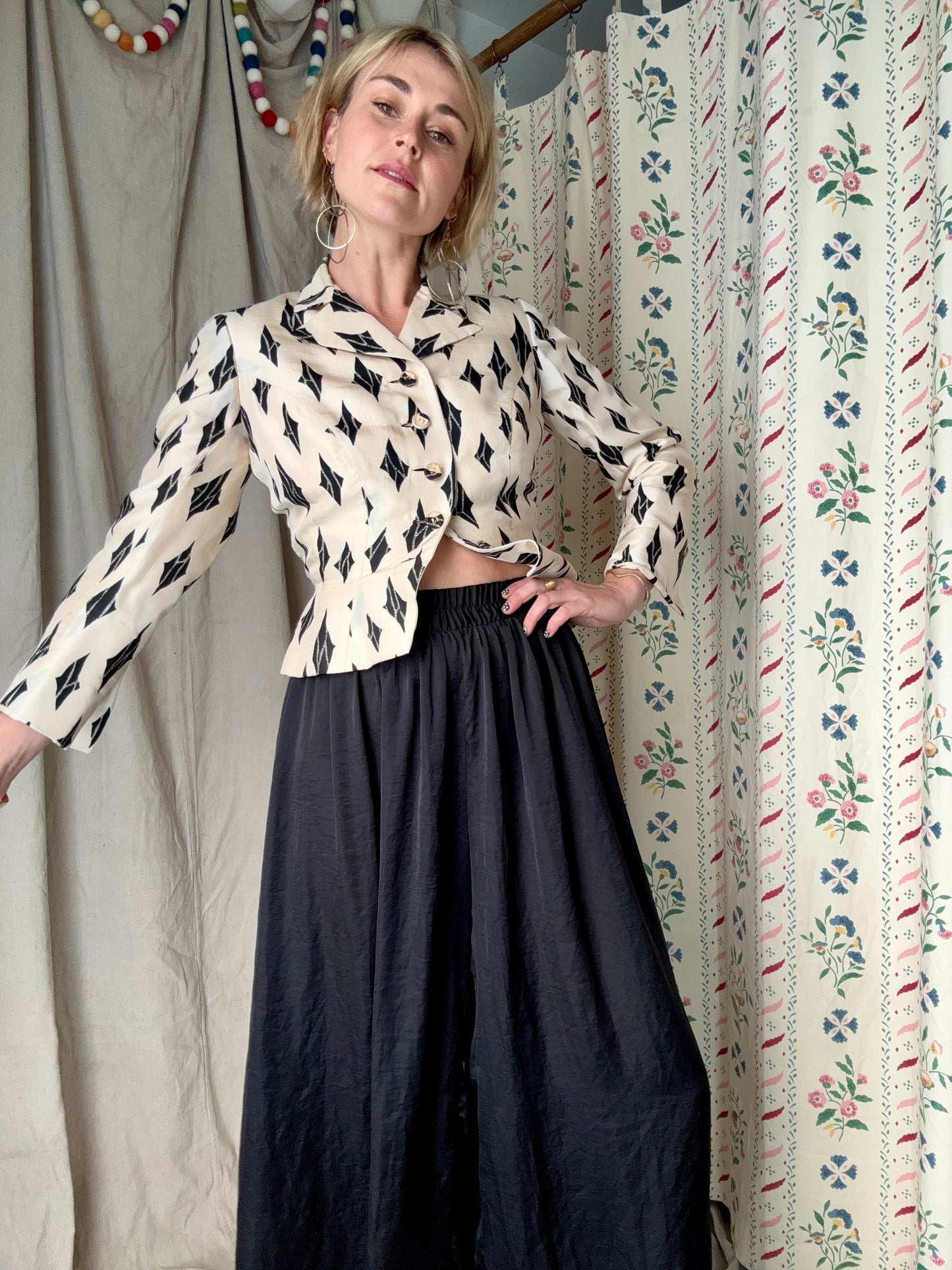 The Bullocks 1950s Cropped Silk Blazer