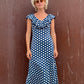 The Brigitte 1970s Polka Dot Maxi Dress