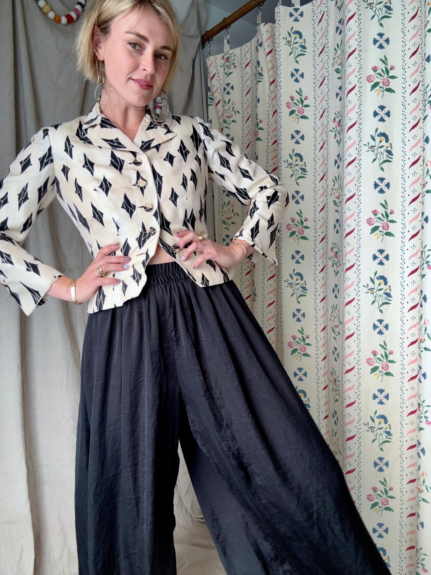 The Bullocks 1950s Cropped Silk Blazer