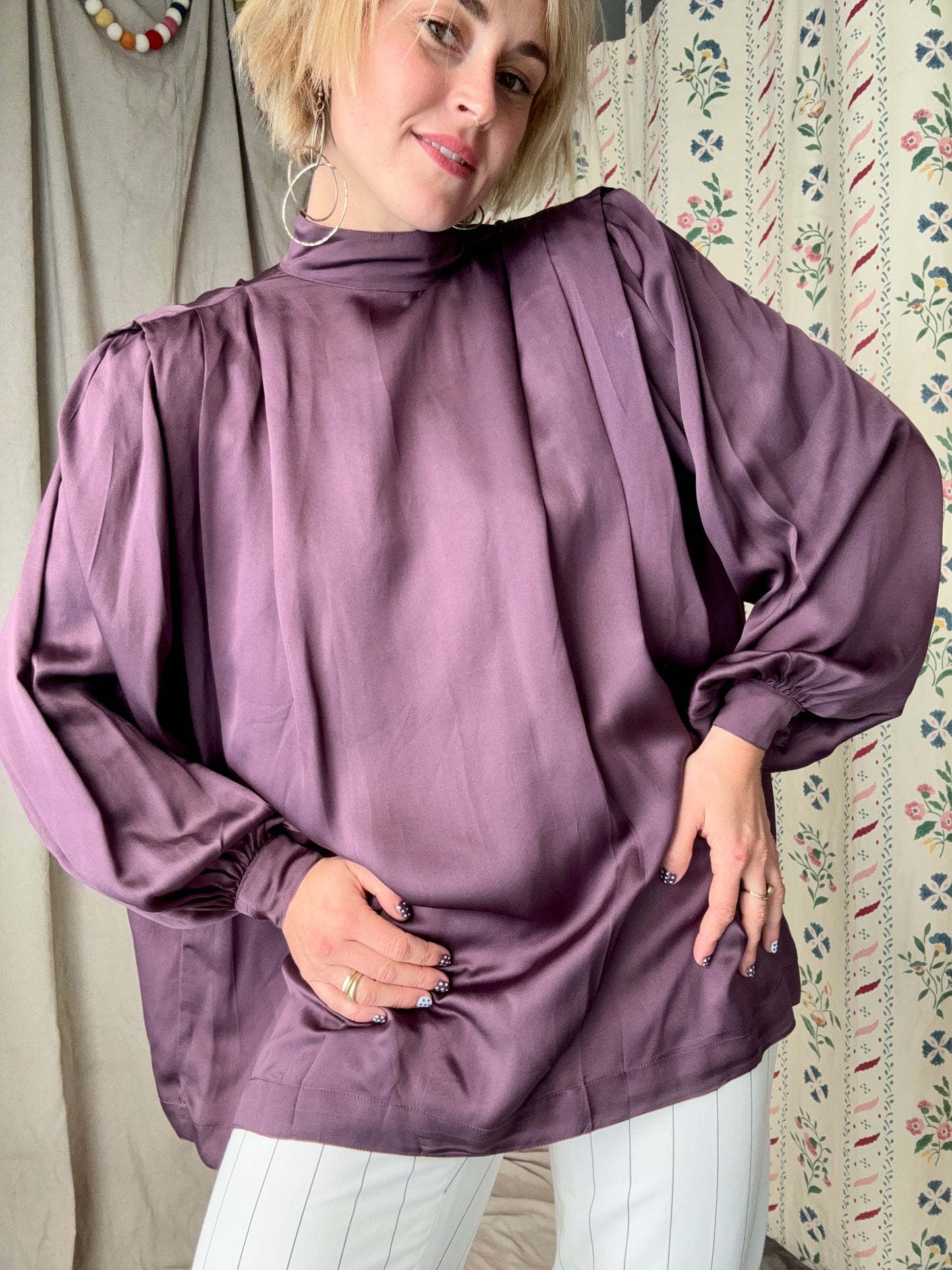 The Georgia 1980s Silk Blouse