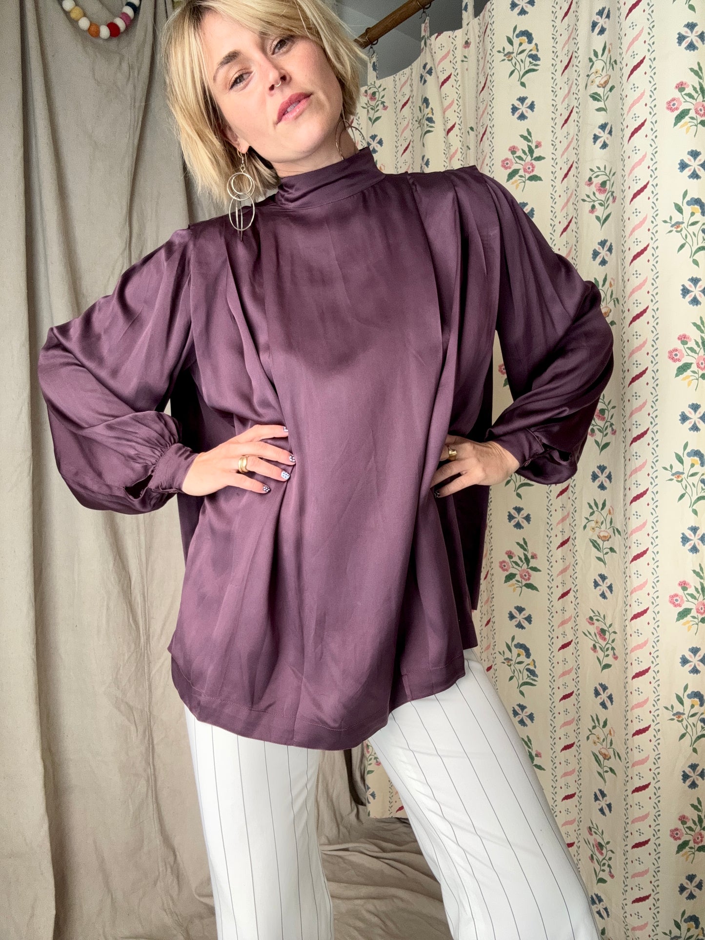 The Georgia 1980s Silk Blouse