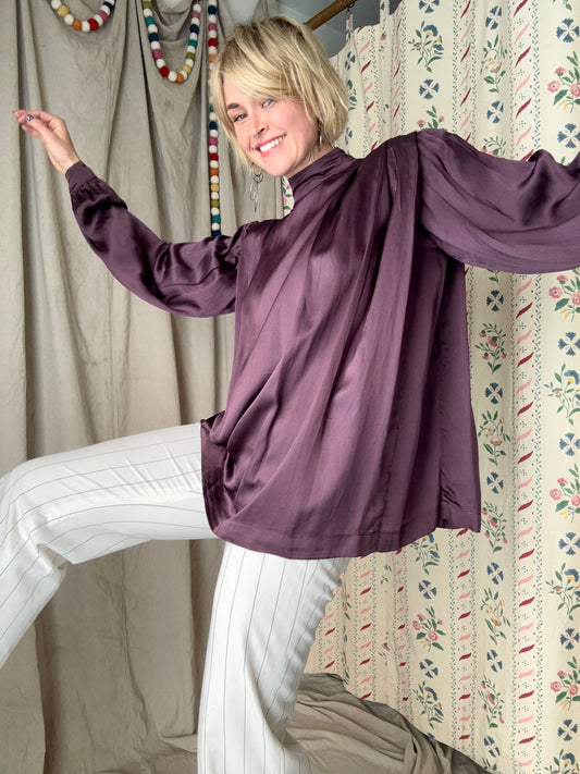 The Georgia 1980s Silk Blouse