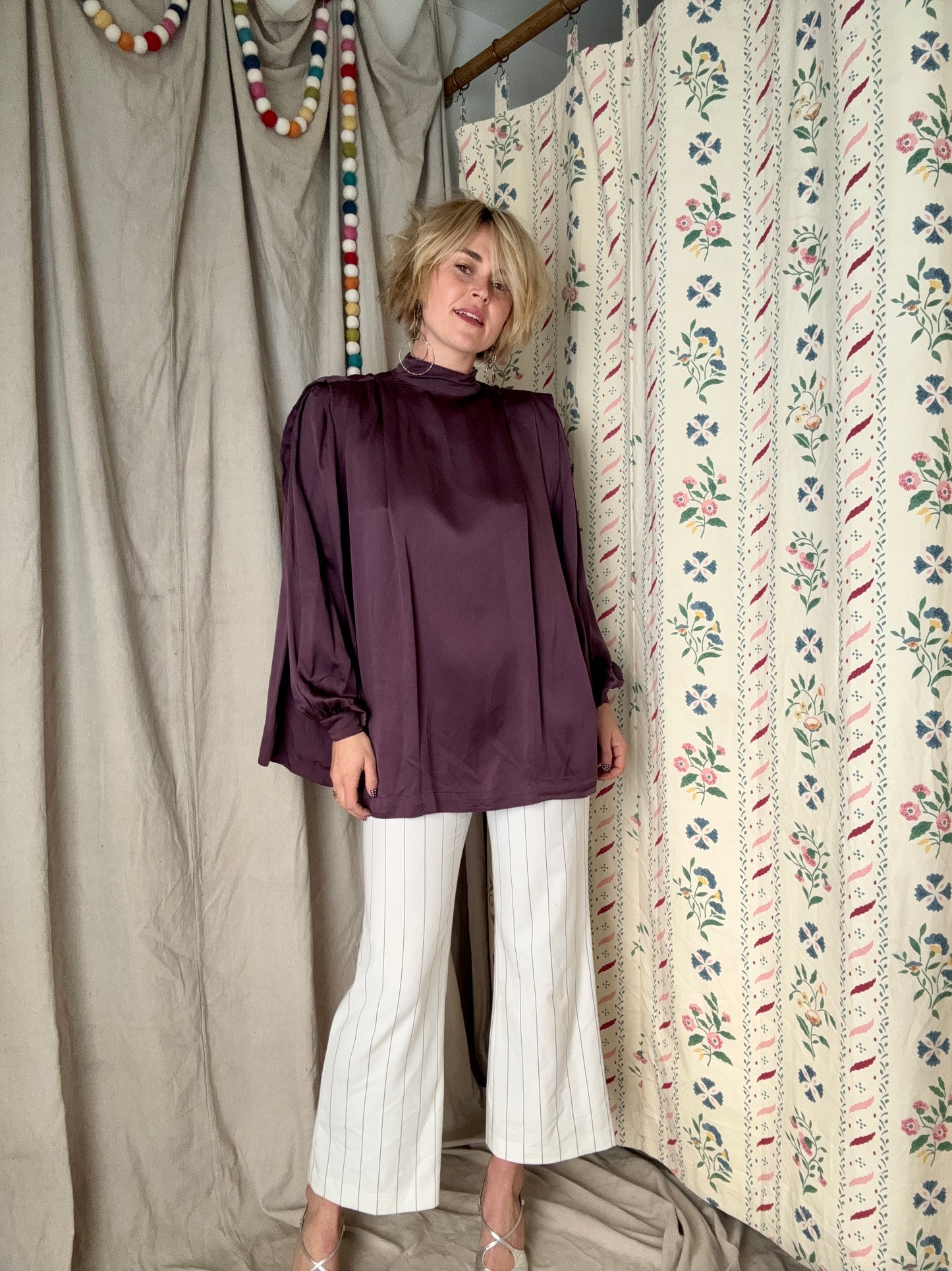 The Georgia 1980s Silk Blouse