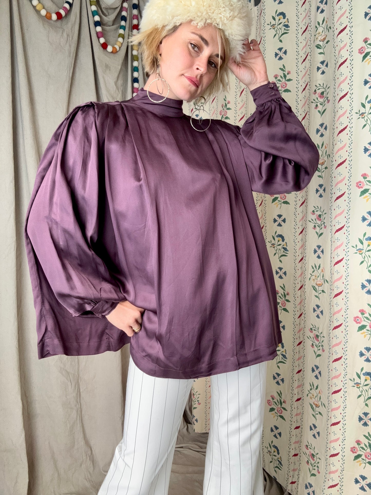 The Georgia 1980s Silk Blouse