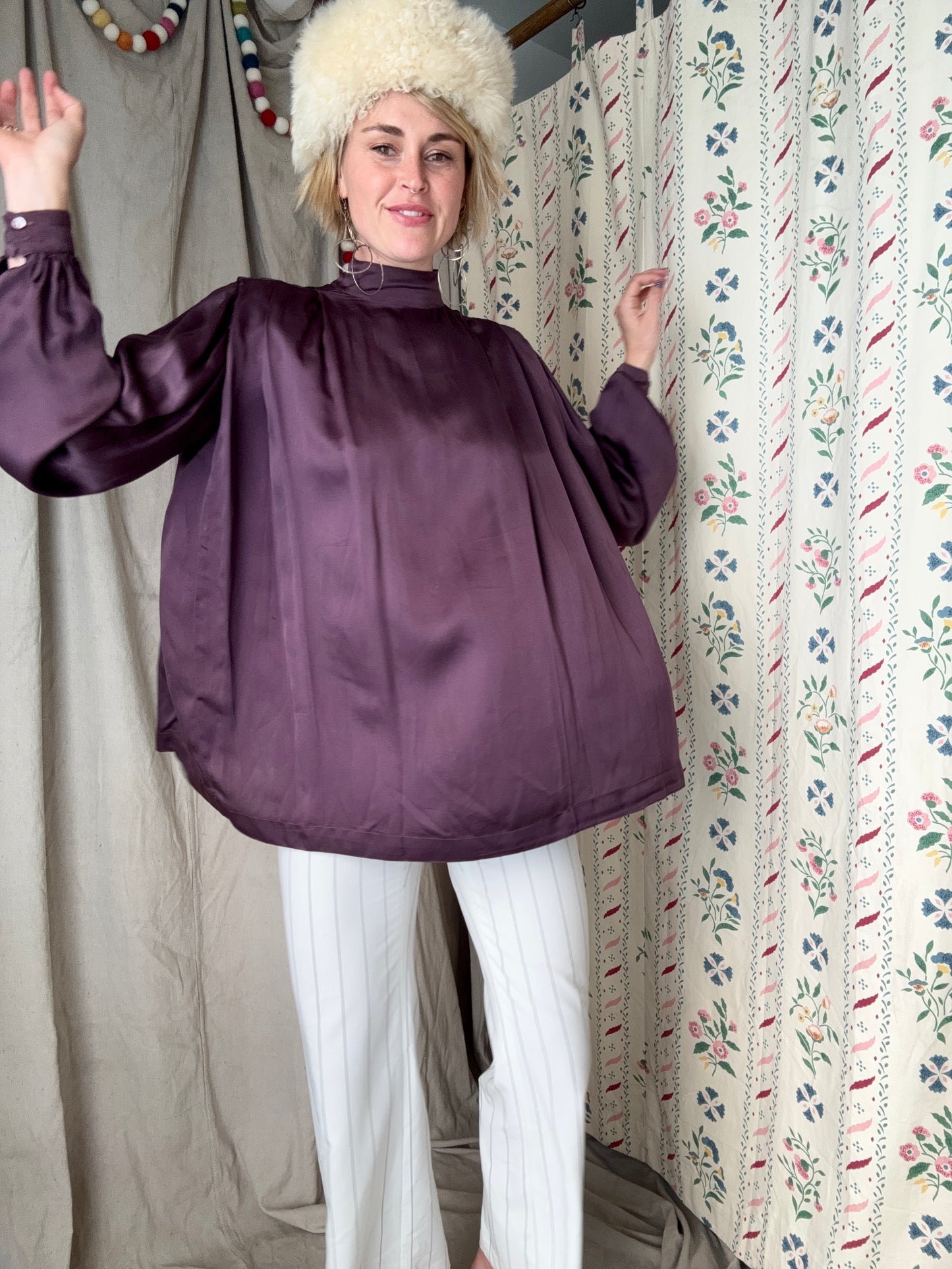 The Georgia 1980s Silk Blouse