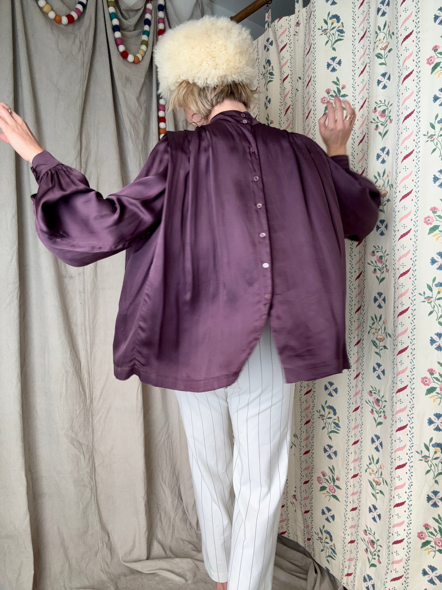 The Georgia 1980s Silk Blouse