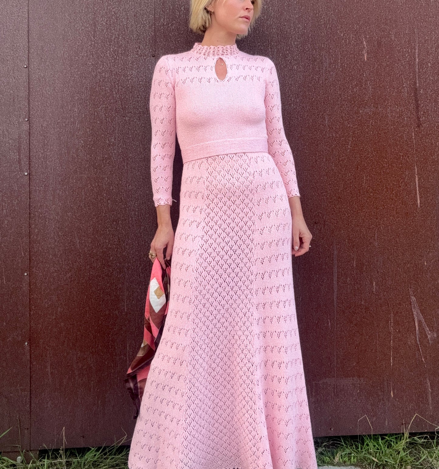 The Edie 1960s Crochet Maxi Dress