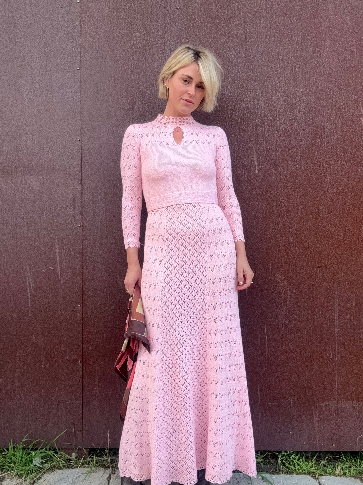 The Edie 1960s Crochet Maxi Dress