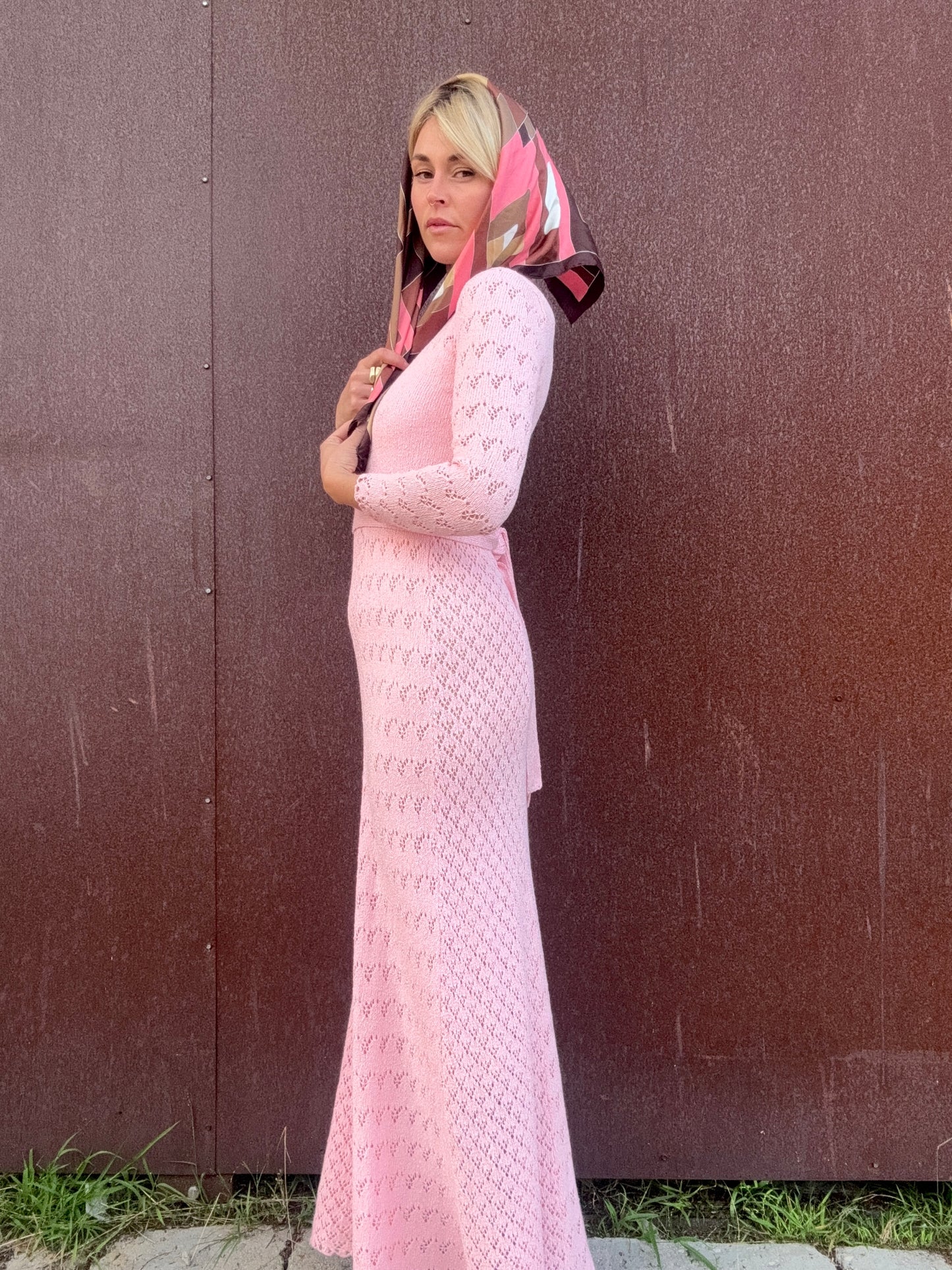 The Edie 1960s Crochet Maxi Dress