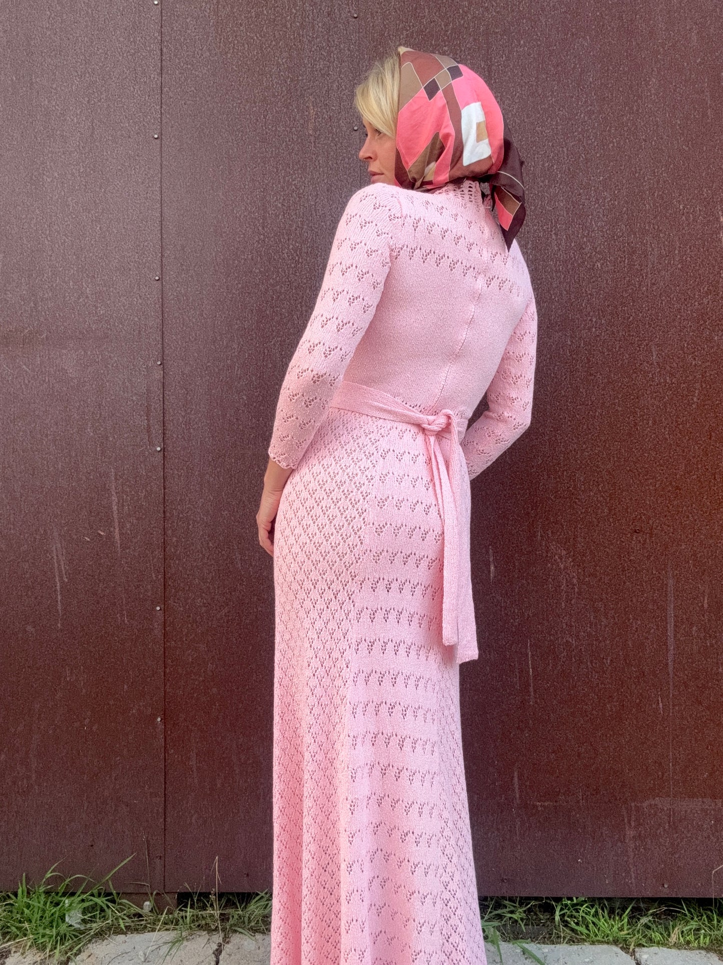 The Edie 1960s Crochet Maxi Dress