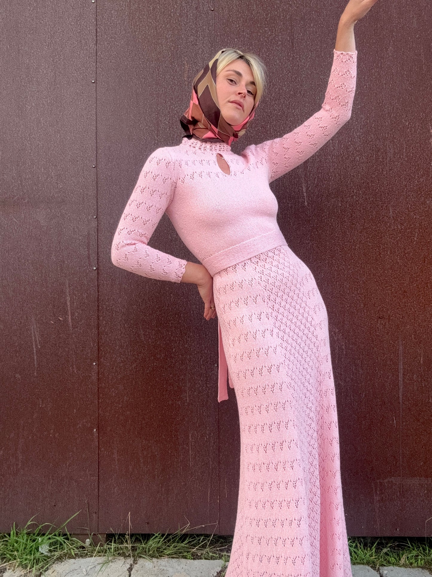 The Edie 1960s Crochet Maxi Dress