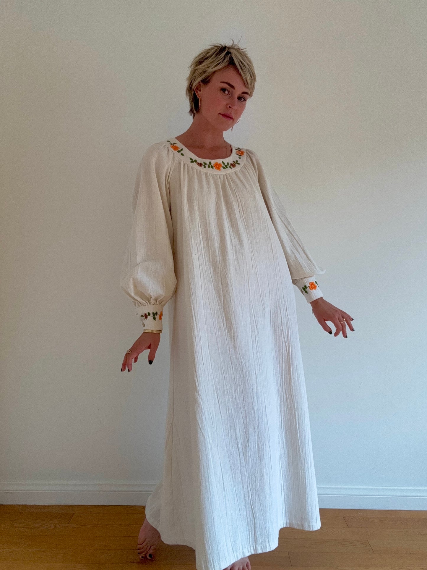 The Maria 1970s Embroidered Dress