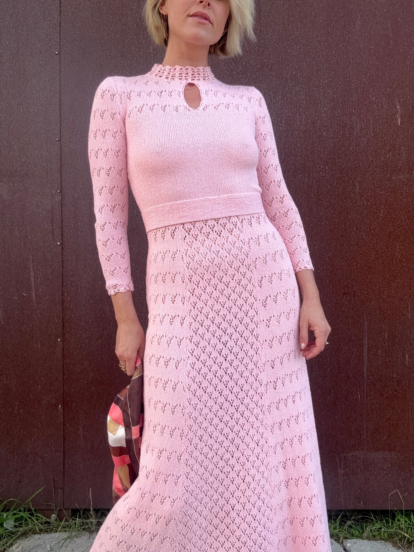 The Edie 1960s Crochet Maxi Dress