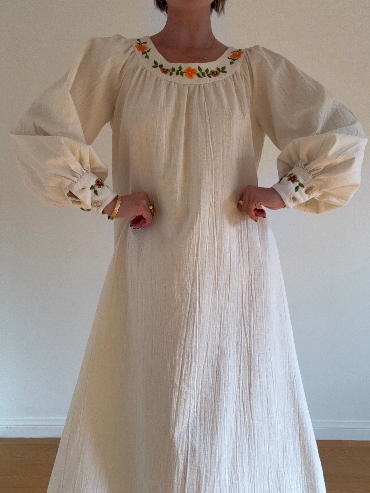 The Maria 1970s Embroidered Dress