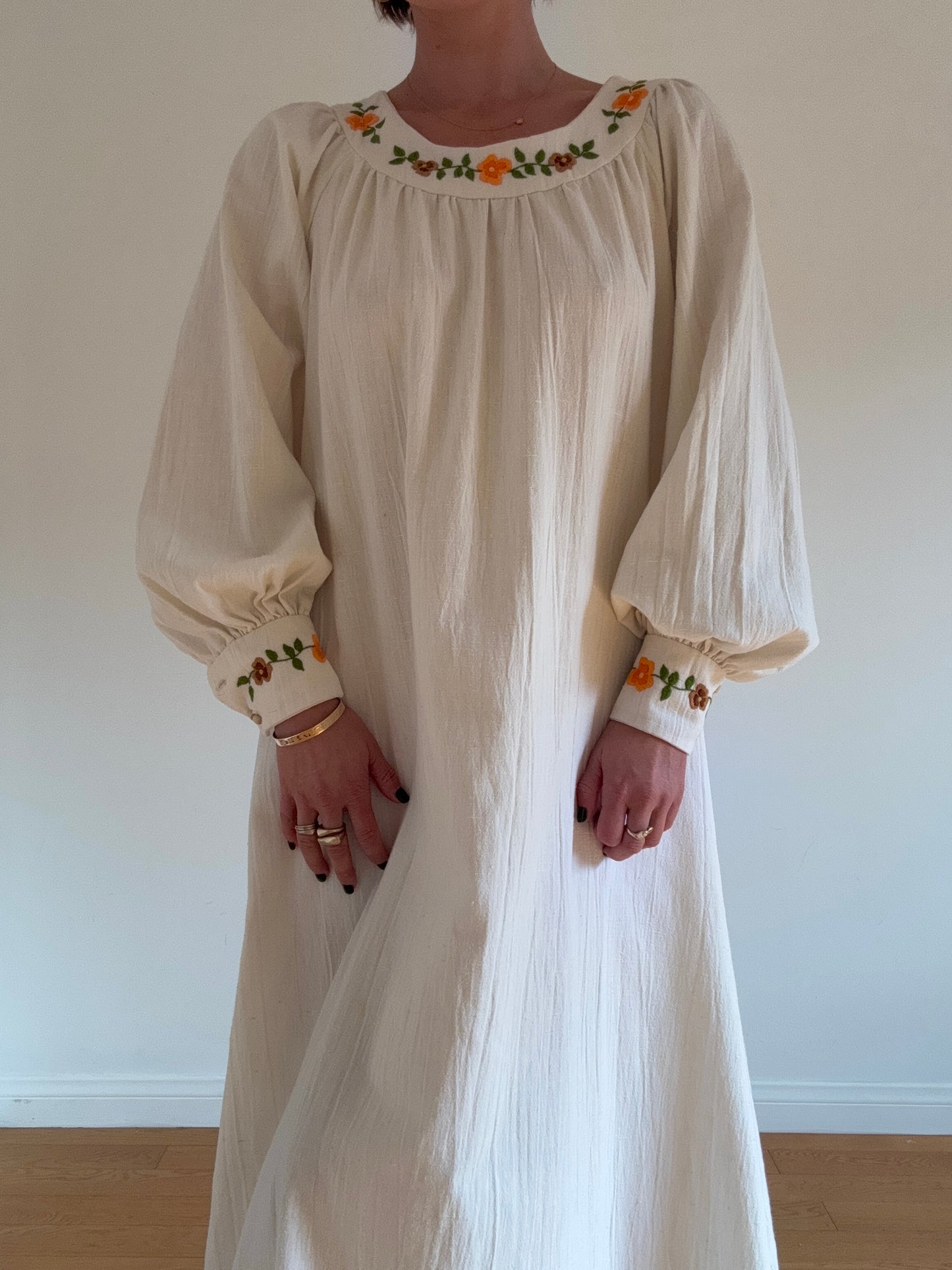 The Maria 1970s Embroidered Dress