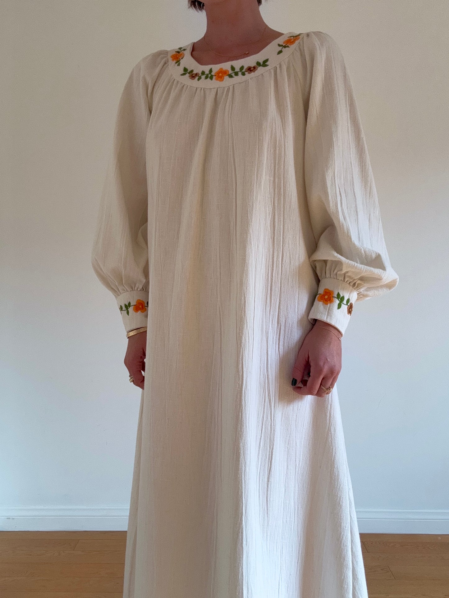 The Maria 1970s Embroidered Dress