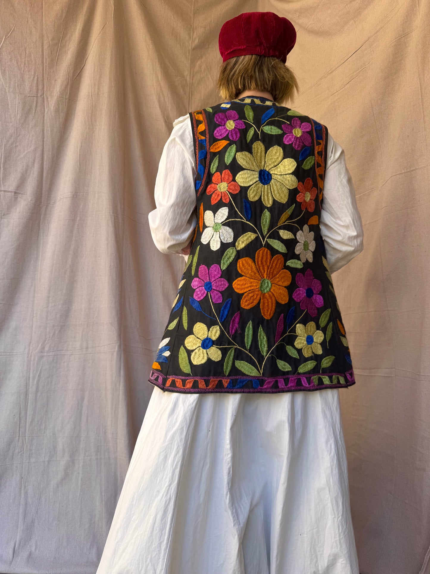 The Edith 1970s Hand Embroidered Vest