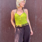 The Emilia 1990s Linen Halter Top