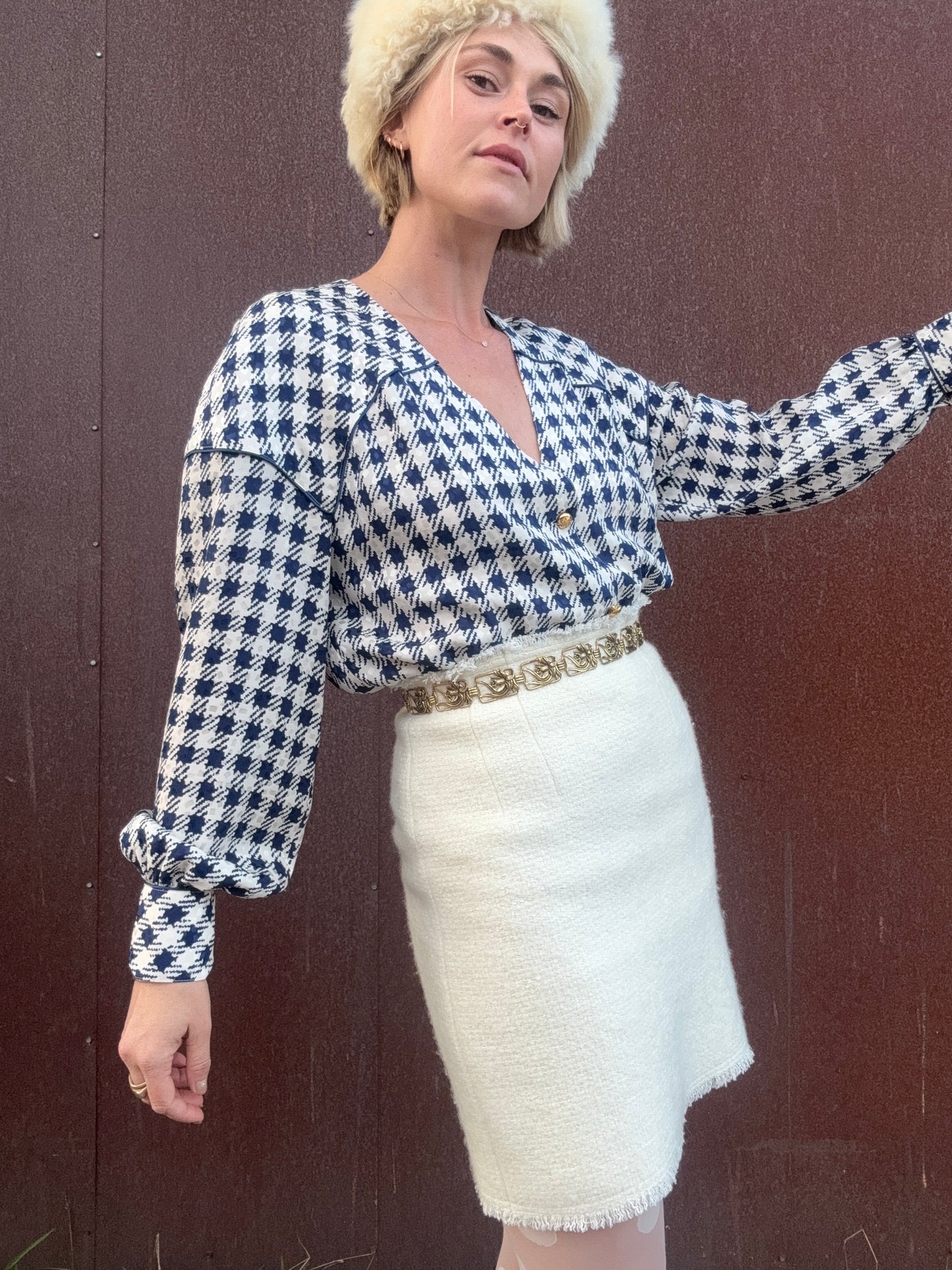 The Francesca 1980s Silk Blouse