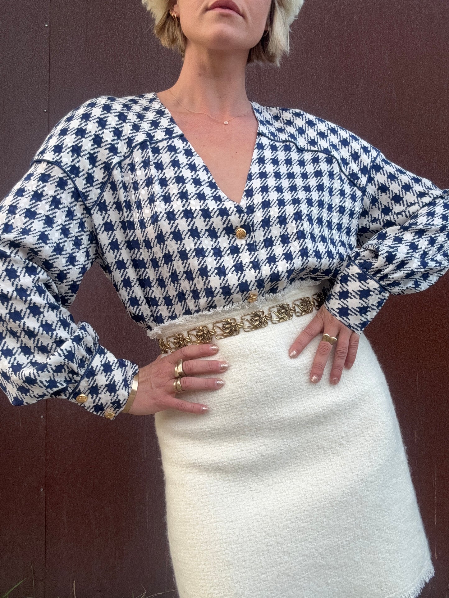 The Francesca 1980s Silk Blouse