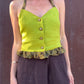 The Emilia 1990s Linen Halter Top