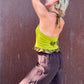 The Emilia 1990s Linen Halter Top