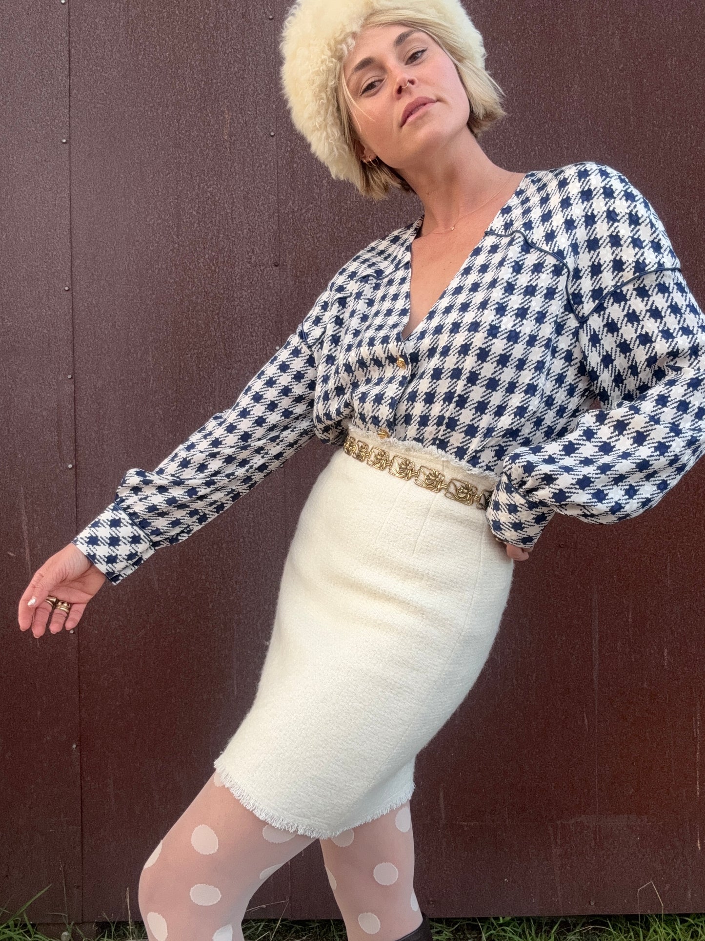 The Francesca 1980s Silk Blouse