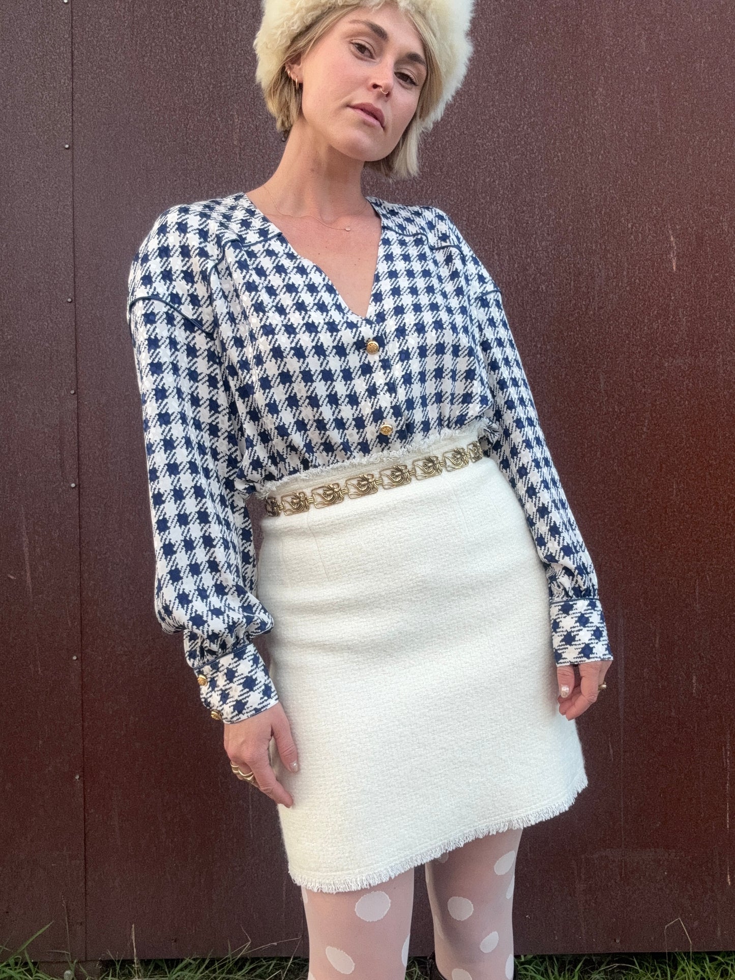 The Francesca 1980s Silk Blouse