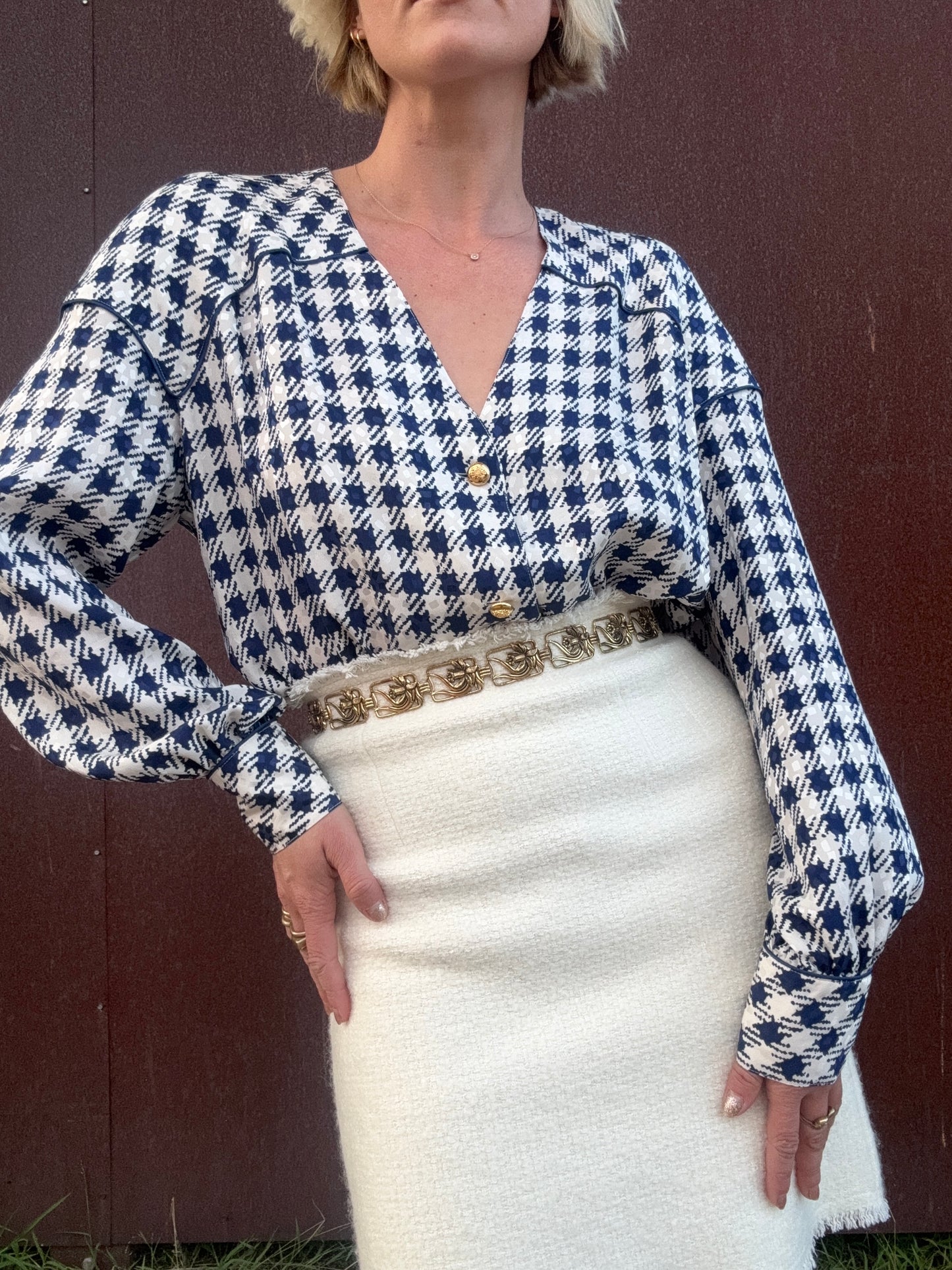 The Francesca 1980s Silk Blouse