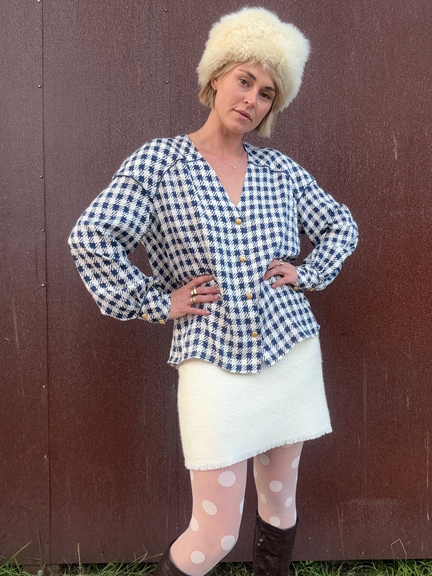 The Francesca 1980s Silk Blouse