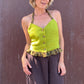 The Emilia 1990s Linen Halter Top