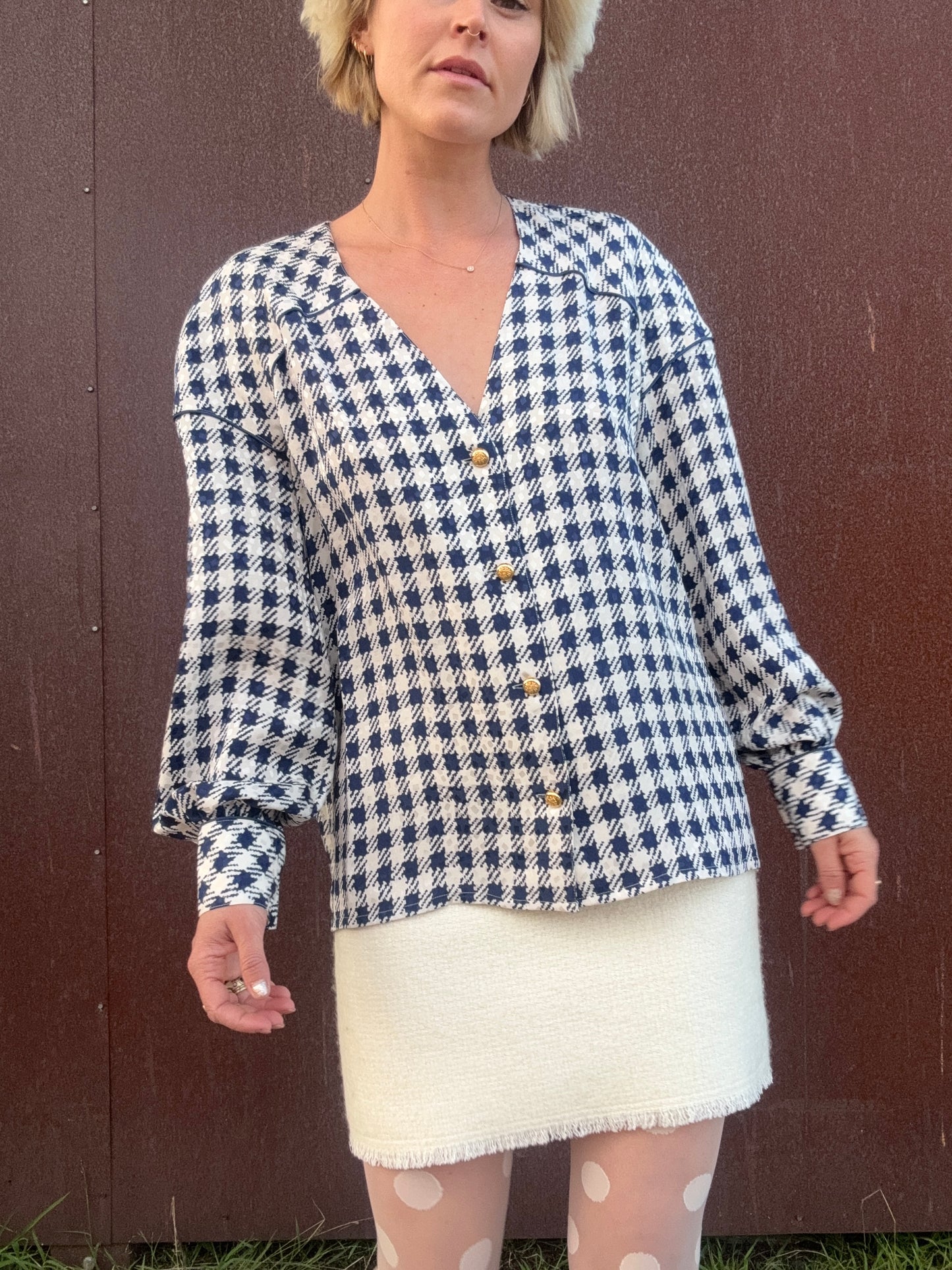 The Francesca 1980s Silk Blouse