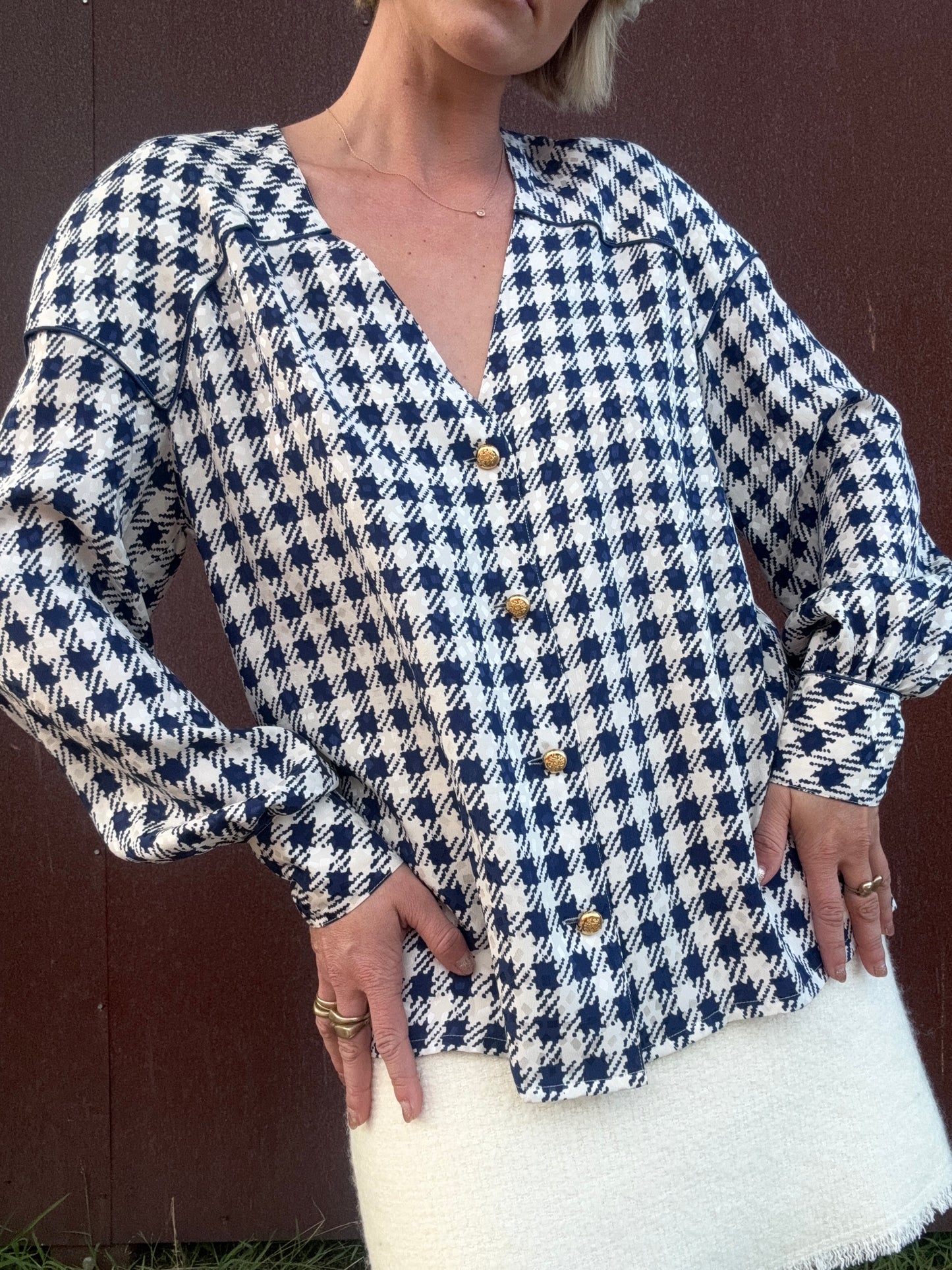 The Francesca 1980s Silk Blouse