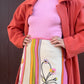 The Livia 1970s Hand Embroidered Wool Skirt