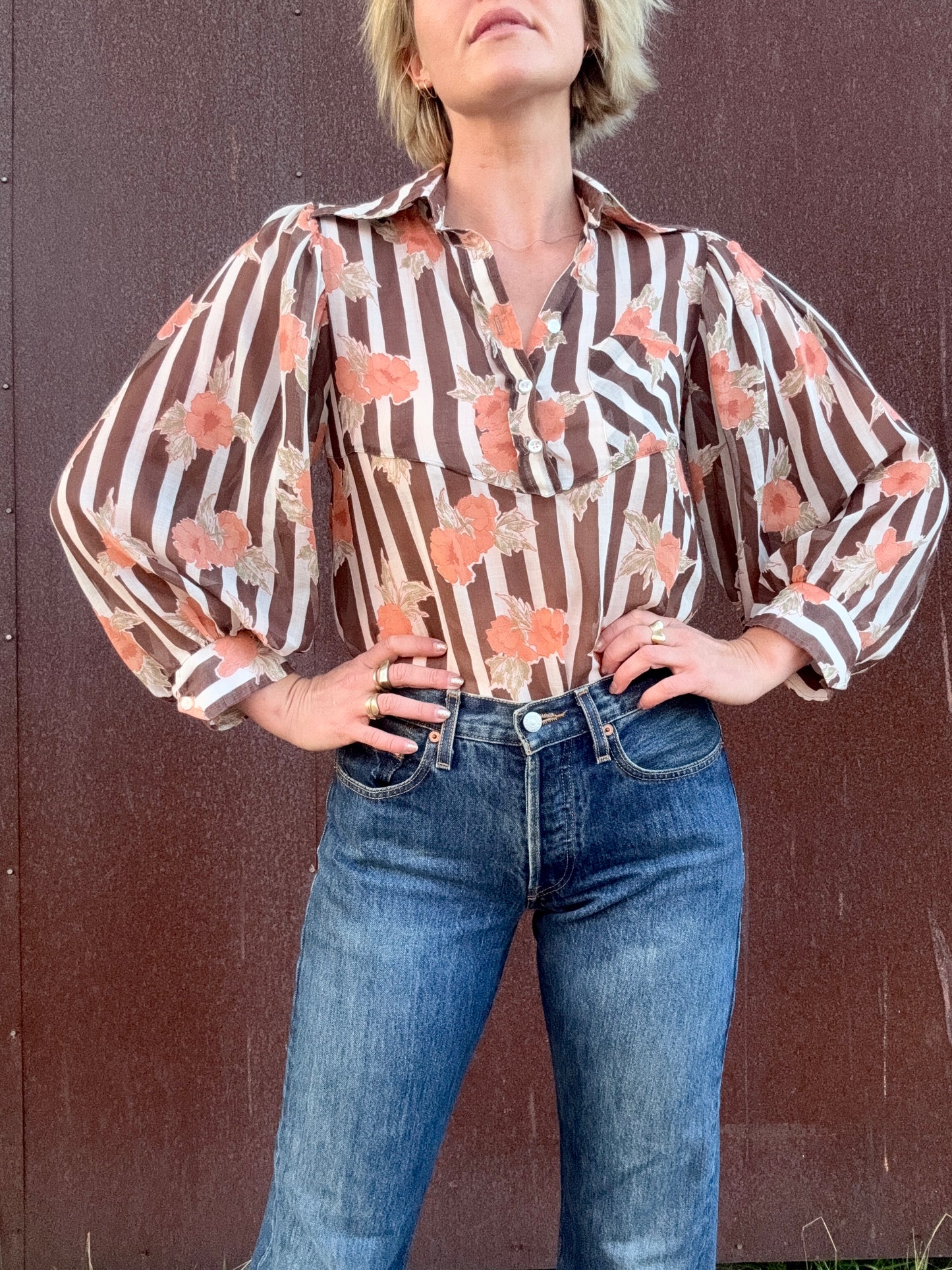 The Josephine 1960s Puff-Sleeve Blouse