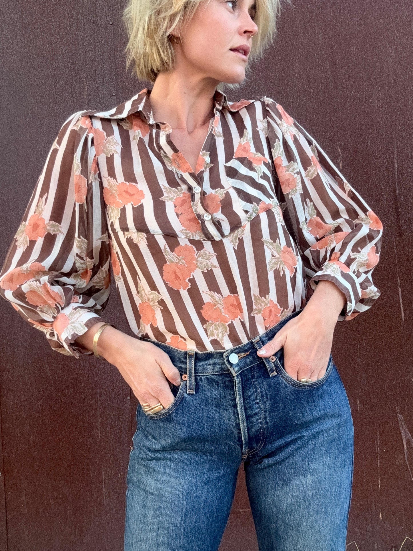 The Josephine 1960s Puff-Sleeve Blouse