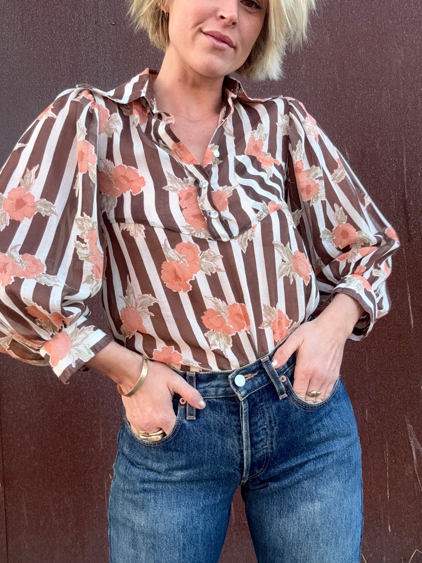 The Josephine 1960s Puff-Sleeve Blouse