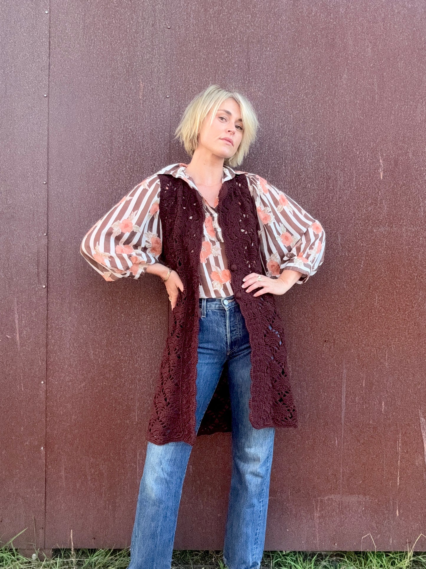 The Esme 1970s Handmade Crochet Vest