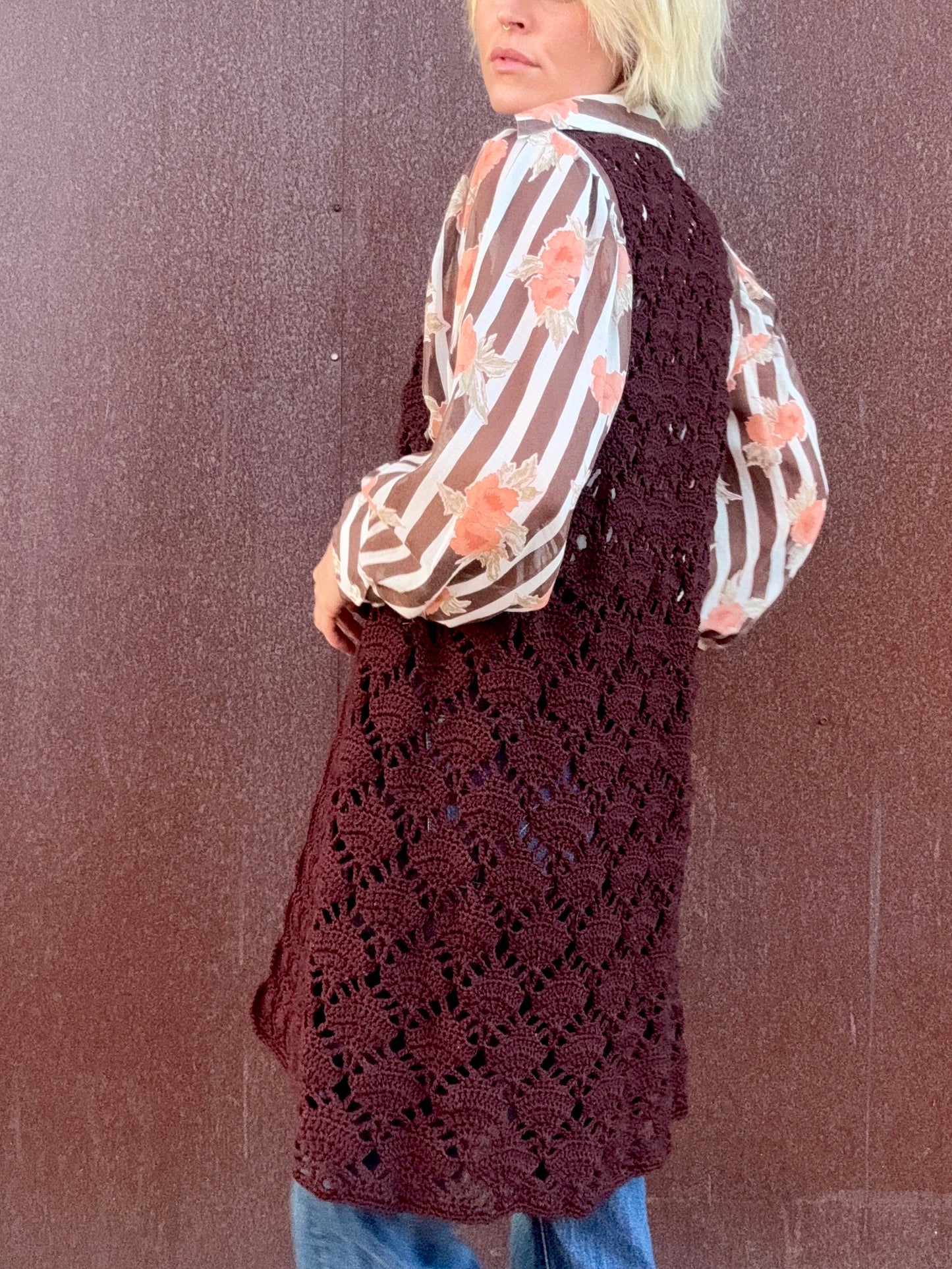 The Esme 1970s Handmade Crochet Vest