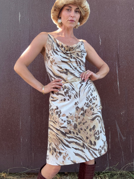 The Miranda 1990s Cowlneck Dress