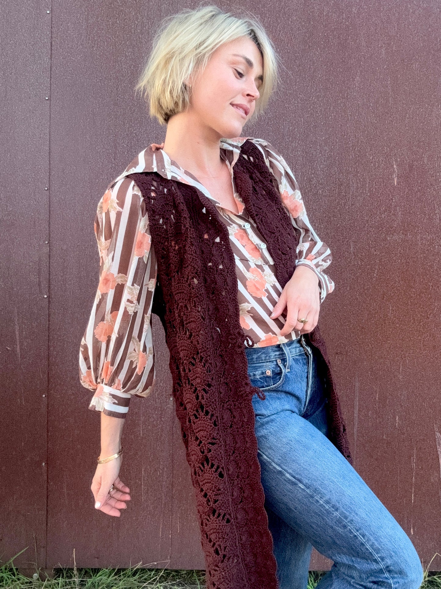 The Esme 1970s Handmade Crochet Vest