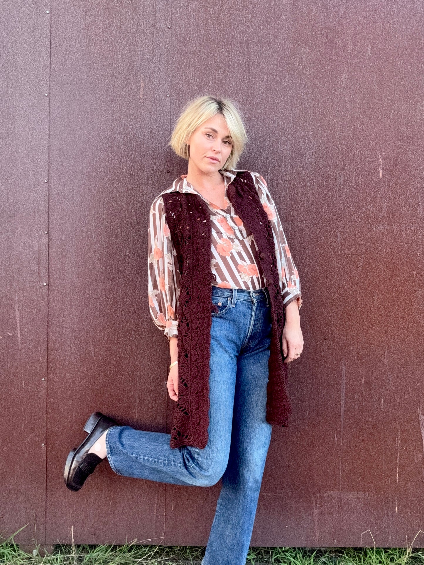 The Esme 1970s Handmade Crochet Vest