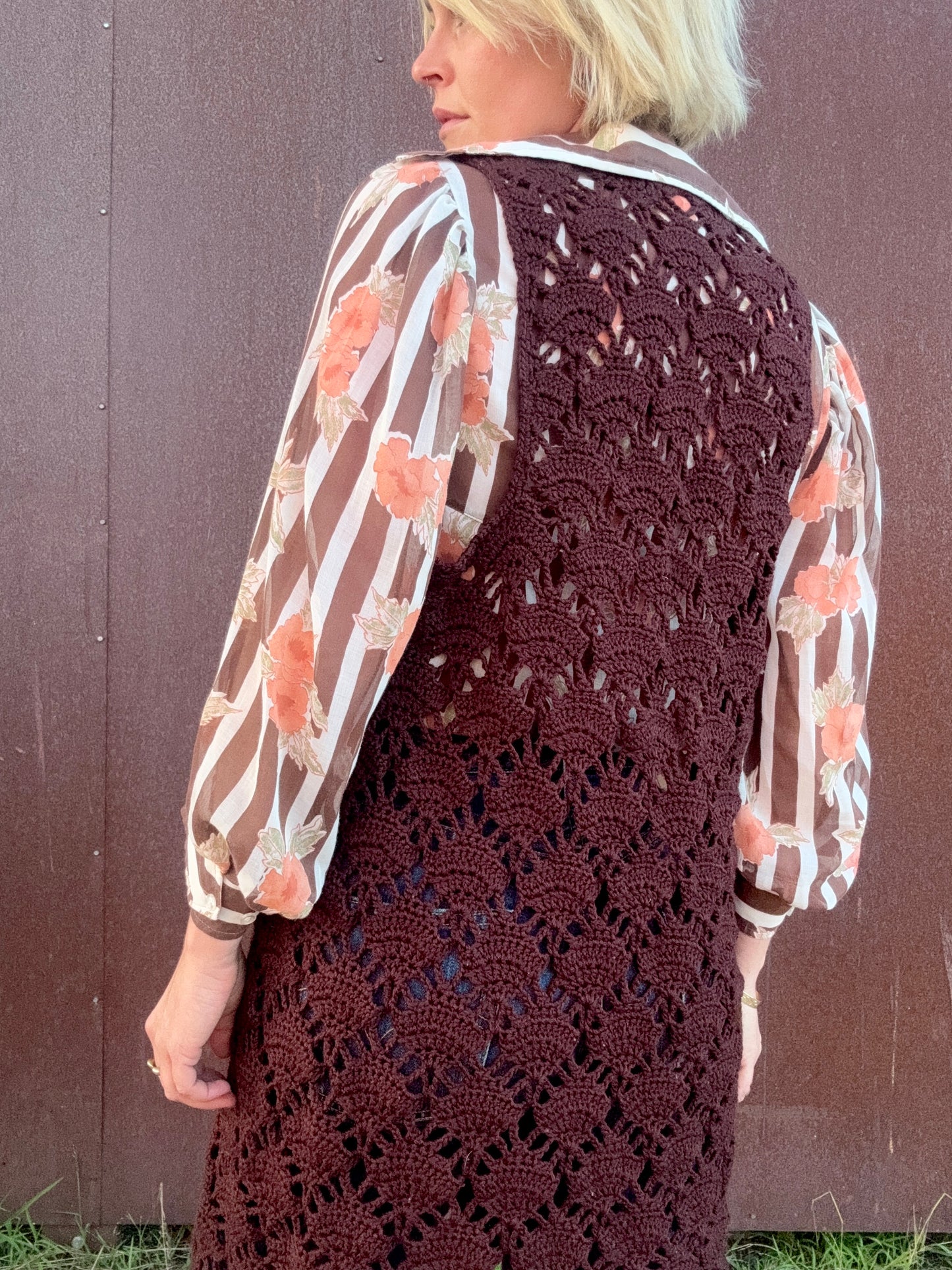 The Esme 1970s Handmade Crochet Vest