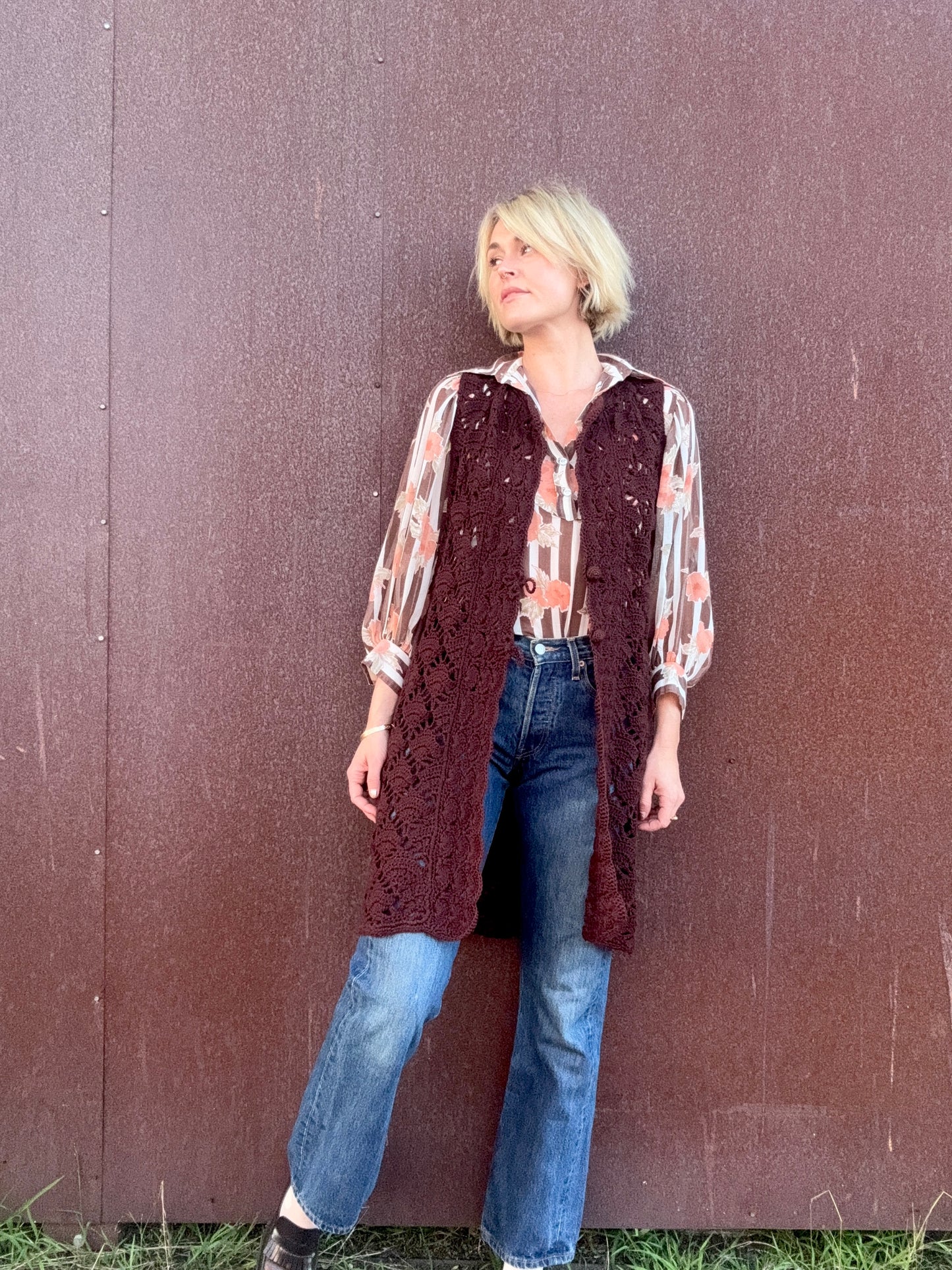 The Esme 1970s Handmade Crochet Vest