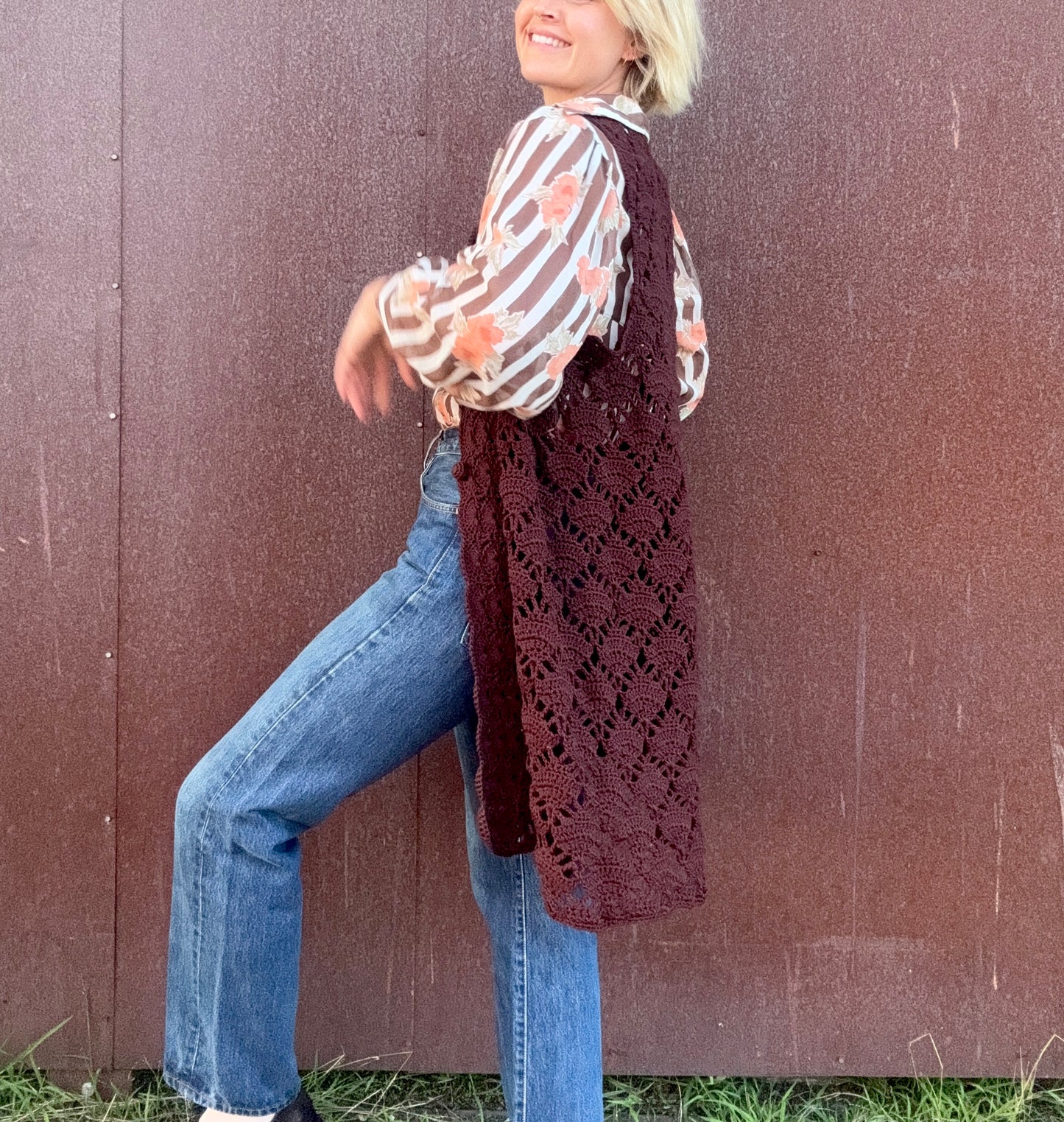 The Esme 1970s Handmade Crochet Vest